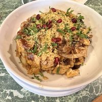 Papdi Chaat minus dairy yogurt and dairy green chutney   at Dosa & Chaat in Gaithersburg