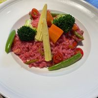Beet root risotto (omit feta for vegan) at The Cafe by Xiang Yang Ming Shan  in Taipei