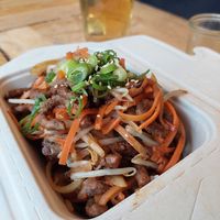 'Beefy Bulgogi' with rice (12.50) & Jasmine tea (2.50) at De Patchka in Amsterdam