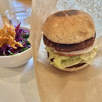 Regular burger with salad #Veganuary at NICE in Fukuoka