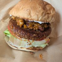 Beans and cheese burger. So good! at NICE in Fukuoka