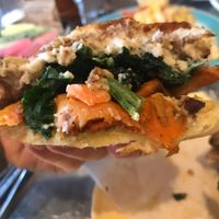 White bean spread vegan focaccia  at Chase's Daily in Belfast