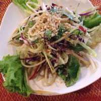 papaya salad from cookery course at Peace Cafe in Siem Reap