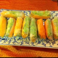Fresh spring rolls (made in cooking class) at Peace Cafe in Siem Reap