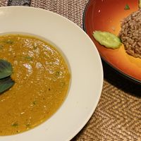 Khmer kreung khtis with brown rice   at Peace Cafe in Siem Reap