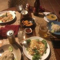 green mango salad + curry at Peace Cafe in Siem Reap