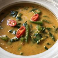 Vegetarian Khmer amok at Peace Cafe in Siem Reap