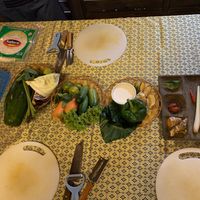 Start of the cooking class with ingredients prep at Peace Cafe in Siem Reap