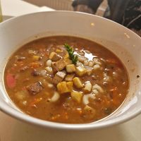 Pašta fižol/bean soup at BeetBox in Slovenj Gradec