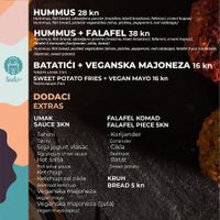 The menu - page 3 at Falafel etc in Zagreb