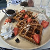 Waffles :) at SoBe Vegan in Fort Lauderdale