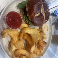SoBe Vegan burger with fries, ketchup, and cilantro aioli  at SoBe Vegan in Fort Lauderdale
