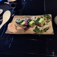 Pressed sushi, amazing, definitely order at Vegan Ramen UZU Kyoto in Kyoto