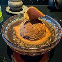 Chocolate ice cream at Vegan Ramen UZU Kyoto in Kyoto