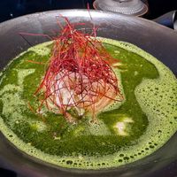 Green tea ramen at Vegan Ramen UZU Kyoto in Kyoto