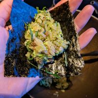 Rolling the sushi at Vegan Ramen UZU Kyoto in Kyoto