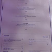 Menu at Bangkok City Diner in Bangkok