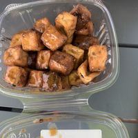 Citrus tofu bites - eh. Salty and not citrusy at all    at Belfast Community Co-op in Belfast