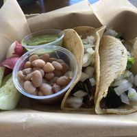 Vegan asada tacos at El Jumping Bean Taqueria in Brawley