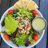Mediterranean salad at Zion Brewery in Springdale