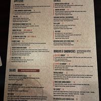 Menu  at Zion Brewery in Springdale