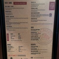 Menu  at Zion Brewery in Springdale