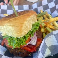 House made quinoa burger  at Zion Brewery in Springdale