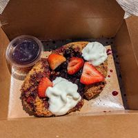 Berry compote weekend brunch. at Plow Bao - Food Truck in Austin