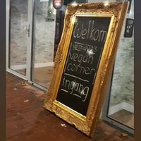 Nice welcome! at Yemaya's Vegan Corner in Amsterdam