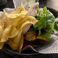 Cheeseburger: very tasty with a meaty patty  at Yemaya's Vegan Corner in Amsterdam