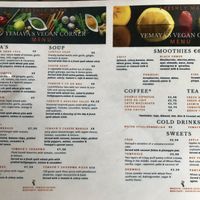 Full menu at Yemaya's Vegan Corner in Amsterdam