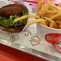 Fries and La Goy  at Goy's Plant-Based Burgers - Álvaro Obregón in Mexico City