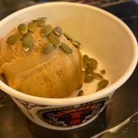 Guava leaves, native pineapple, passion fruit, and apple sorbet (明天會更好) with pumpkin seeds at Fourth Credit Union in Taichung
