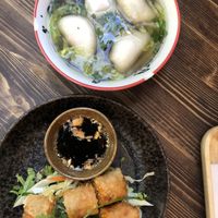 Deep in leaf (dumpling soup) and Buddha rolls at Tokygon in Wiesbaden