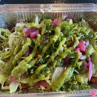 Full rice bowl with pintos, pickled veggies, and avocado salsa.  at American Taco Company in Rolla