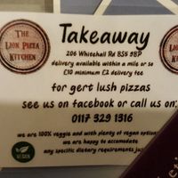 Takeaway pizza at The Red Lion in Bristol