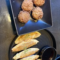 Vegan karrage and vegan potstickers  at Kamakura in Lacey