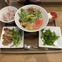 Yuzu ramen meal with soy meat  at T's Tantan - JR Ikebukuro in Tokyo
