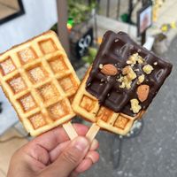 Plain and choco nuts waffles  at Fete le Marche in Kawasaki