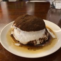 Exceptional tiramisu was topped with the most delicious coffee!   So yum.   at Mahina Vegan Table in Seoul