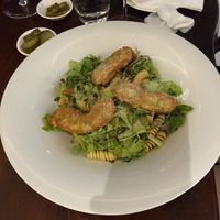 Fried avocado salad pasta   at Mahina Vegan Table in Seoul