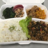 Vegan Gapao (Phat kaphrao) lunch box at aux in Tokyo