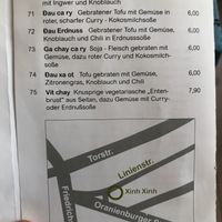 Vegetarian menu at Xinh Xinh in Berlin