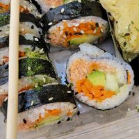 Sushi...looks like dead animal without the death. at Mitasie 3 in Huntington Beach