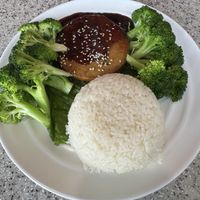 Vegan beefsteak, subbing the tomato and cucumber for extra broccoli   at Mitasie 3 in Huntington Beach