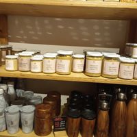 Peanut butter. Bottles at The Source Bulk Foods in South West London
