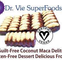 33g each Dr. Vie Superfoods. Raw vegan gluten-free, low GI. Chia, linseeds, quinoa, cacao, cherries, coconut maca vanilla. Delicious frozen dessert. Uber Eats or pick up in KZN at Dr. Vie SuperFoods in Durban
