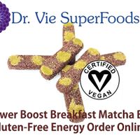 44 g each Dr. Vie Superfoods. Raw vegan gluten-free, low GI, Chia, linseeds, quinoa, cacao, cherries, matcha. Delicious breakfast energy on the run. Uber Eats or pick up in KZN at Dr. Vie SuperFoods in Durban