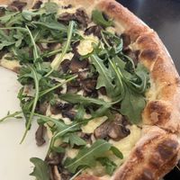 Mushroom pizza with vegan cheese  at The Metz in Launceston