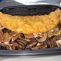 Just egg omelette with mushrooms, bacon and sausage. Delish!   at A Peace of Soul in Columbia